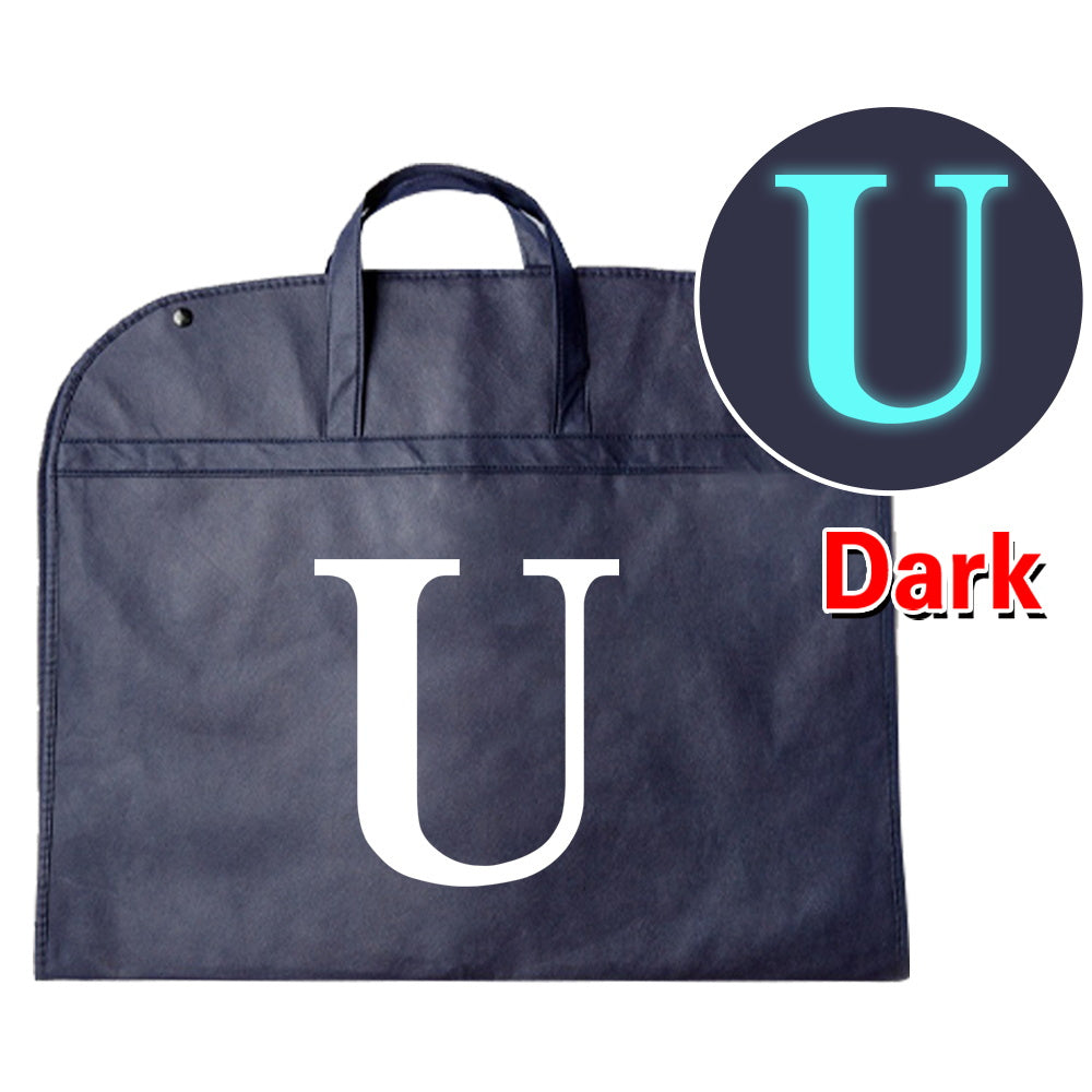 Luminous Letter Print Dust Cover Garment Bag 59.94cm Non-Woven Zippered Clothing Protector