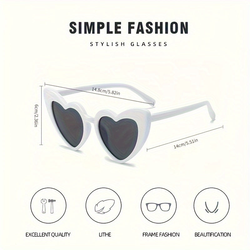 Set of 10 Heart-Shaped Fashion Glasses for Men and Women Stylish Decorative Eyewear for Weddings Parties Dances Valentine