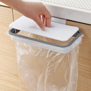 Wall-Mounted Trash Bag Holder Kitchen Bathroom Organizer Grey