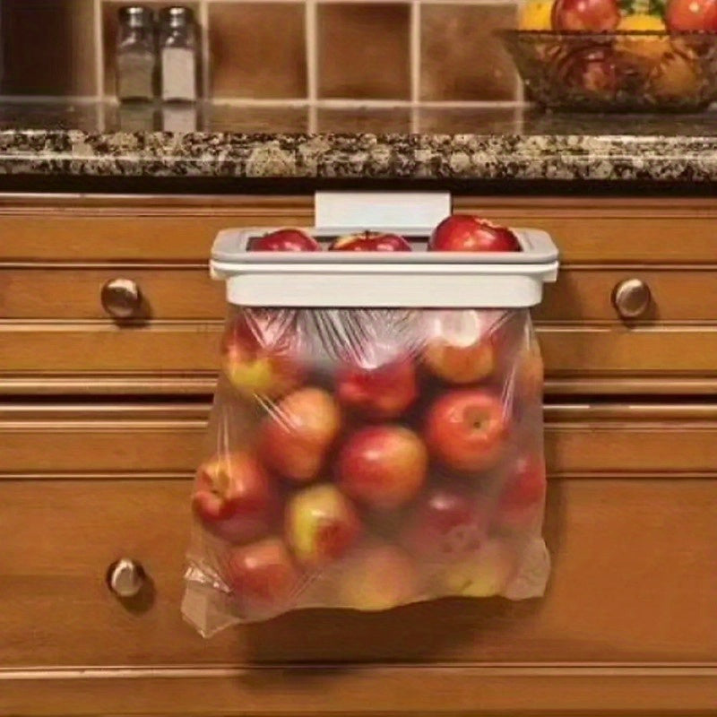 Wall-Mounted Trash Bag Holder Kitchen Bathroom Organizer Grey
