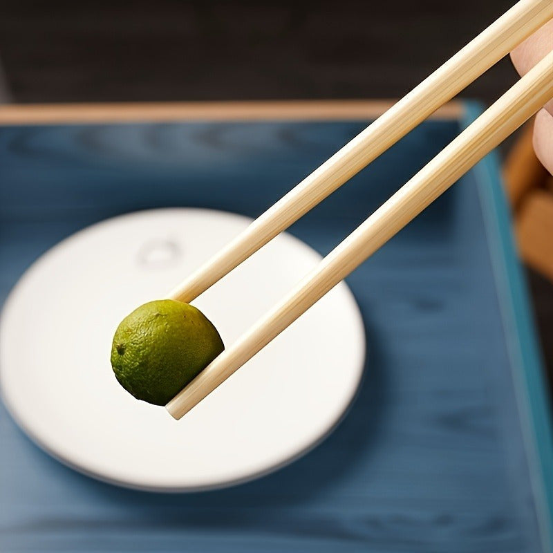 Family Set of 5 Pairs Bamboo Crackle Print Chopsticks for Chinese Cuisine