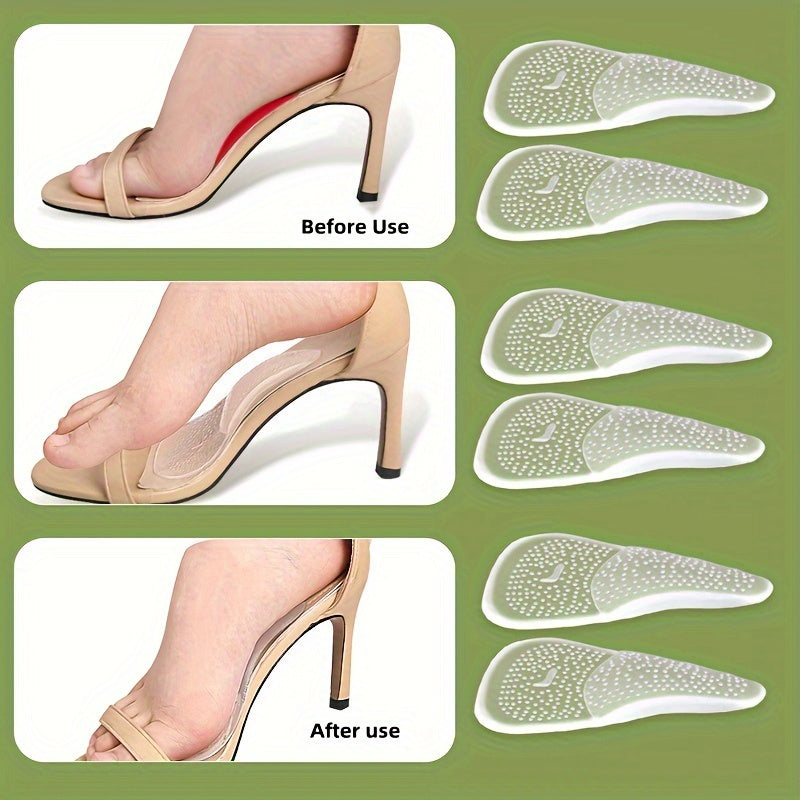Women Silicone Gel High Heel Insoles Cushions for Arch Support Comfort