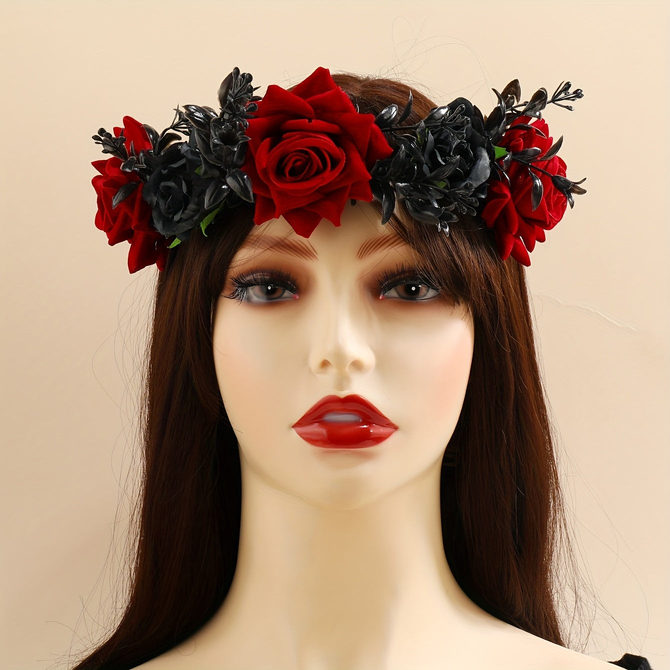 Bohemian Halloween Rose Headband Women Stylish Polyester Hair Accessory