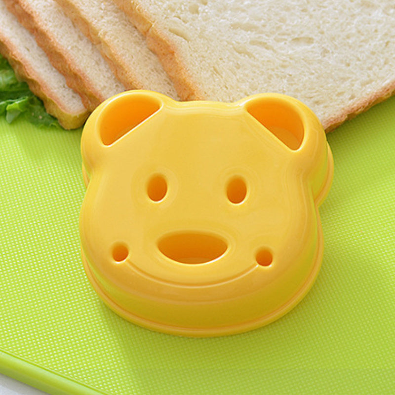 Cartoon Bear Sandwich Knives and Sealers Non-Stick Cookie Cutters Baking Molds