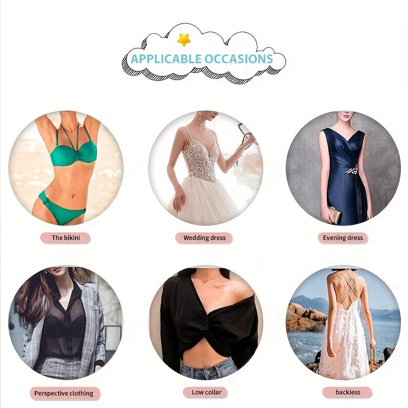 Silicone Strapless Bra and Nipple Pasties for Women Lingerie Accessories