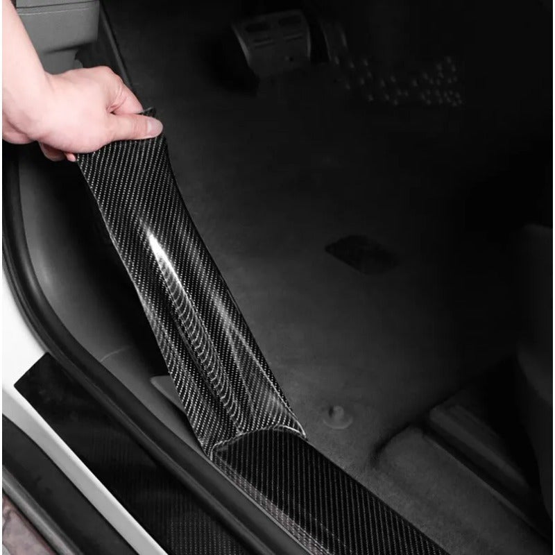 Car Door Sill Protector Strip Nano Carbon Fiber Scratch-Resistant Tape