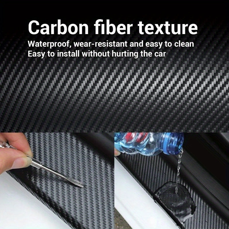 Car Door Sill Protector Strip Nano Carbon Fiber Scratch-Resistant Tape