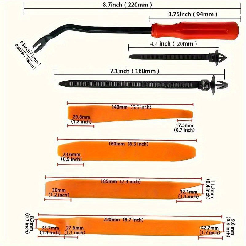 Avtomobil qisqichlar to'plami 820/925 dona plastik kliplar, vintlar, bumpers, tailgate