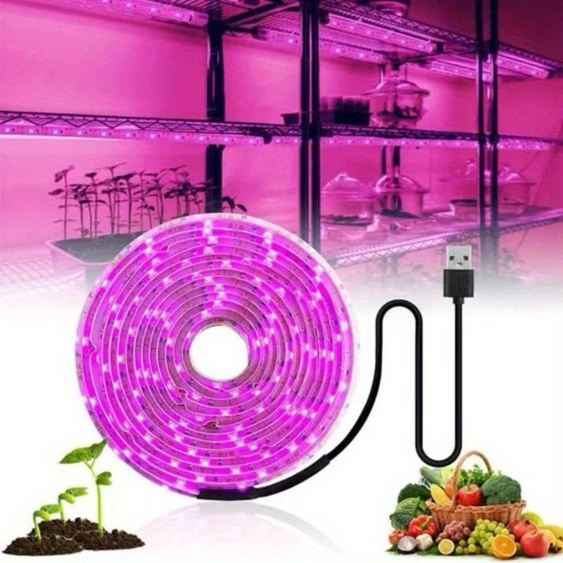 Flexible LED Grow Light Strips for Indoor Plants 4.88m USB Full Spectrum