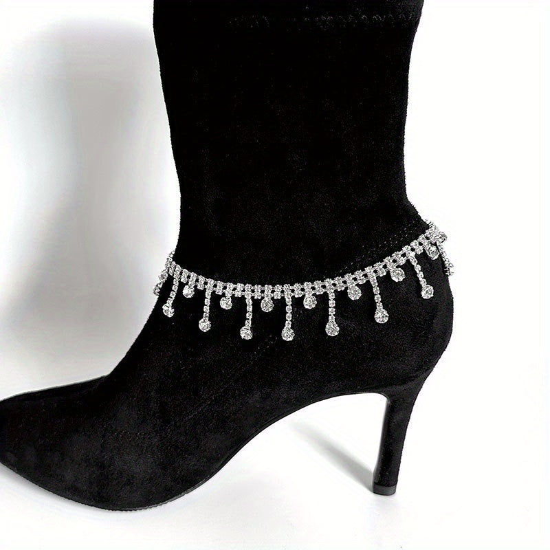 Women's High Heel Shoes with Sparkle Chain and Delicate Accessories