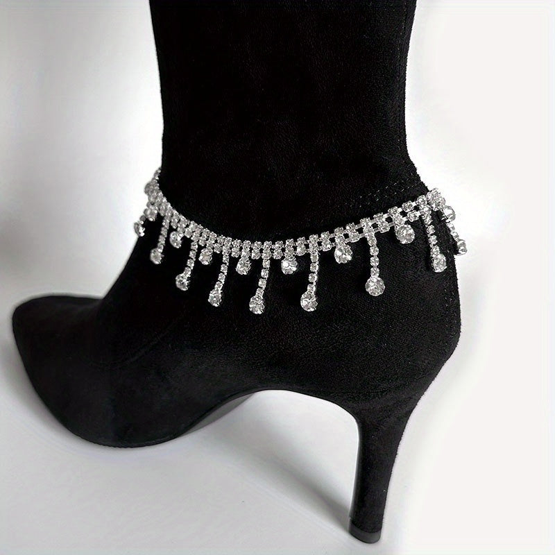 Women's High Heel Shoes with Sparkle Chain and Delicate Accessories