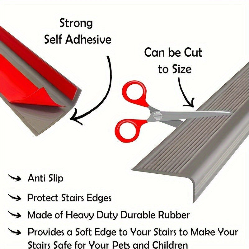 Self-Adhesive PVC Stair Edge Protector 16.5ft Waterproof Anti-Slip Stair Tread Guard