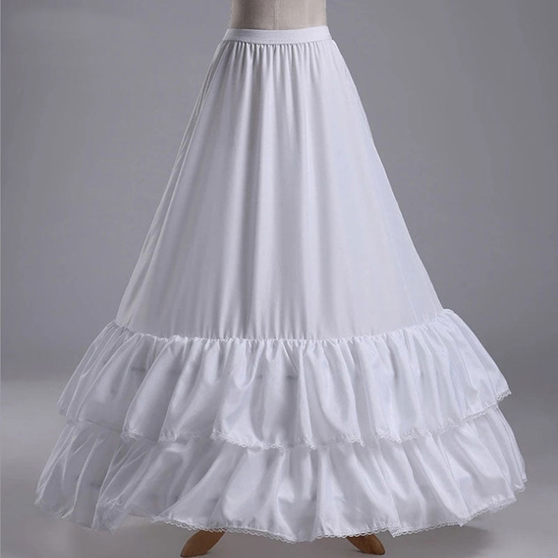 Wedding Dress Underskirt Ruffled Tiers Fishtail Silhouette with Hook Closures