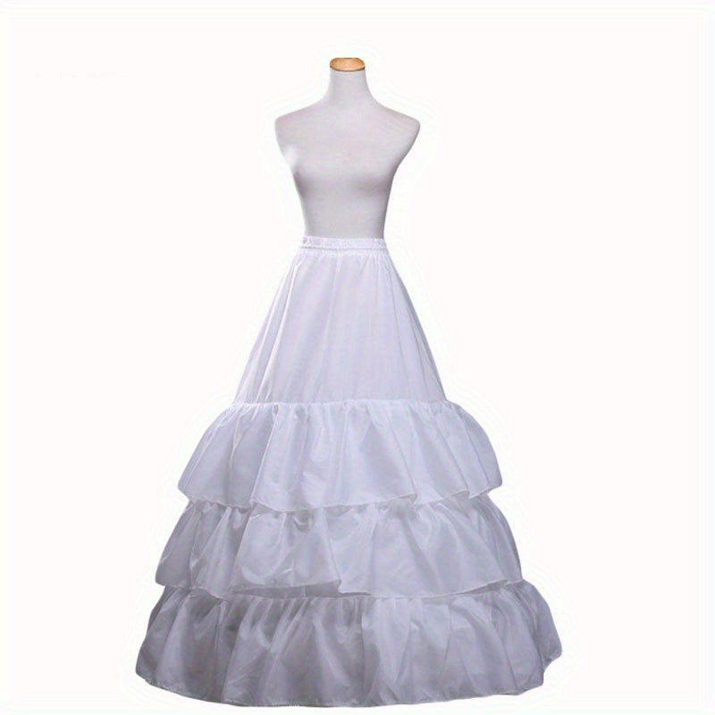 Wedding Dress Underskirt Ruffled Tiers Fishtail Silhouette with Hook Closures