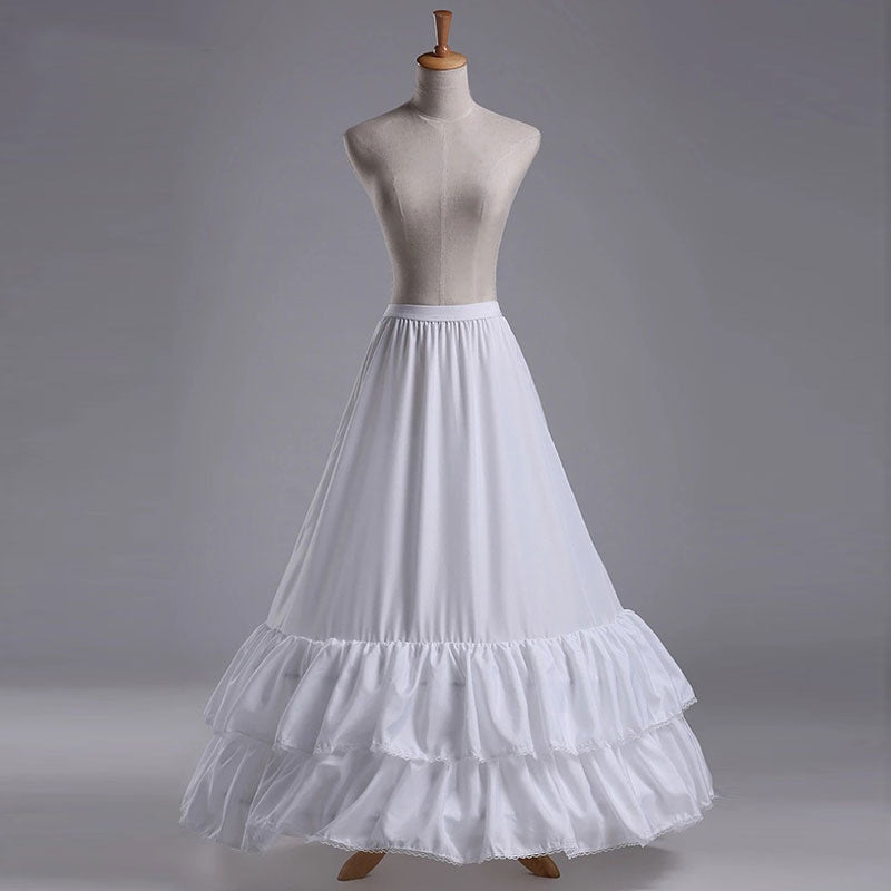 Wedding Dress Underskirt Ruffled Tiers Fishtail Silhouette with Hook Closures