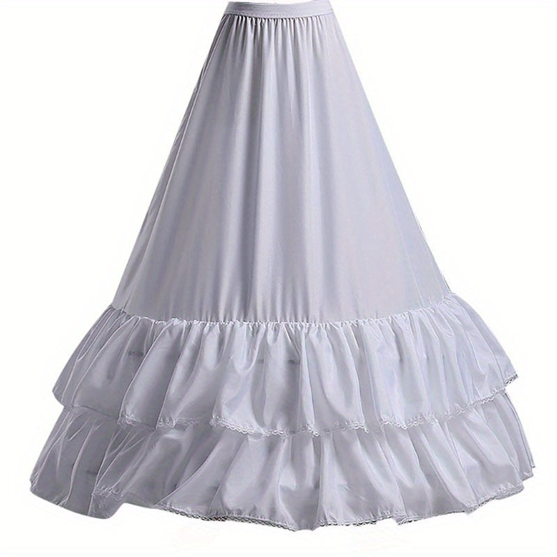 Wedding Dress Underskirt Ruffled Tiers Fishtail Silhouette with Hook Closures