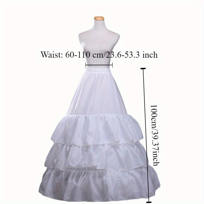 Wedding Dress Underskirt Ruffled Tiers Fishtail Silhouette with Hook Closures