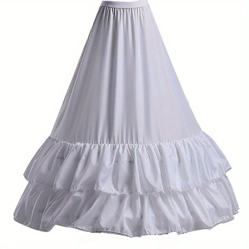 Wedding Dress Underskirt Ruffled Tiers Fishtail Silhouette with Hook Closures