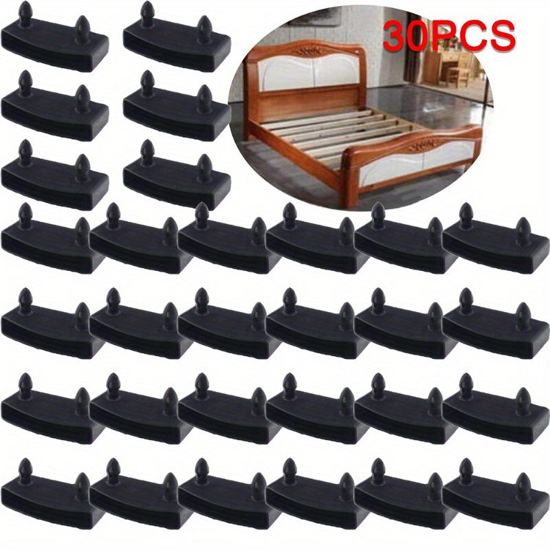 Пластиковые держатели для планок кровати, черные 55 мм — упаковка из 10 или 30 штук, в комплект входят крепления для центральных концов, середины, 2 штифта и боковины для замены