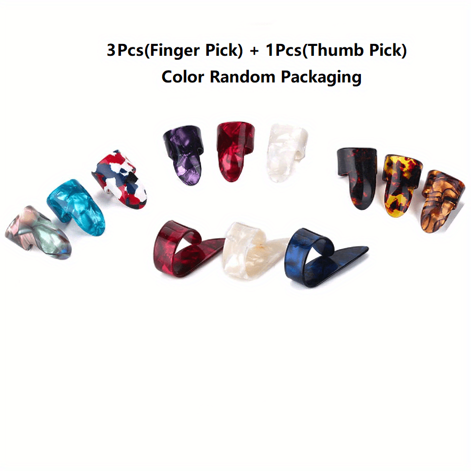 Guitar and Ukulele Picks Set 8 or 4 Medium Flat Celluloid in Mixed Colors