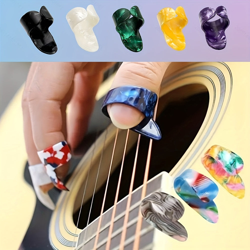 Guitar and Ukulele Picks Set 8 or 4 Medium Flat Celluloid in Mixed Colors