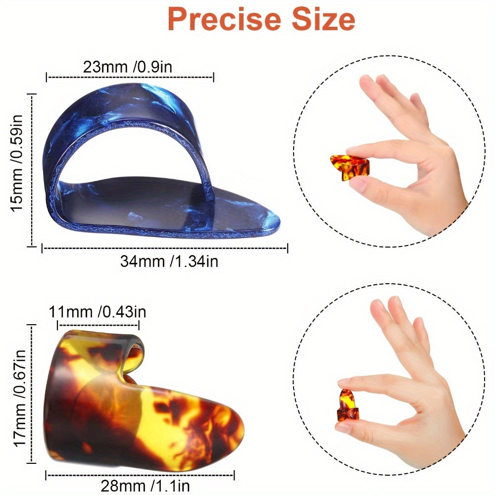 Guitar and Ukulele Picks Set 8 or 4 Medium Flat Celluloid in Mixed Colors