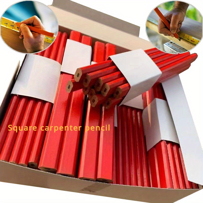 Yog'och ishlash uchun qalamlar 10/72 paket, tekis boshli belgilash asboblari qurilish uchun