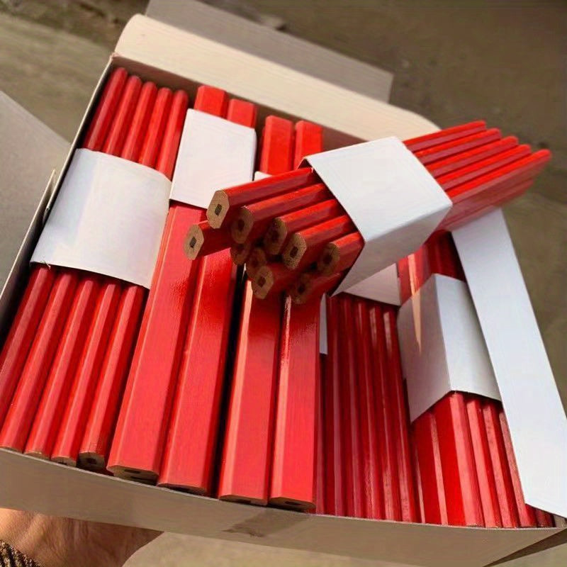 Yog'och ishlash uchun qalamlar 10/72 paket, tekis boshli belgilash asboblari qurilish uchun