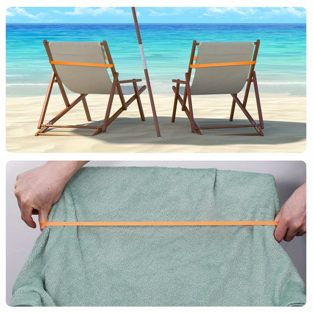6 piezas de bandas de silicona para toallas para sillas de playa, piscina, crucero, bandas de clip a prueba de viento, coloridas y elásticas