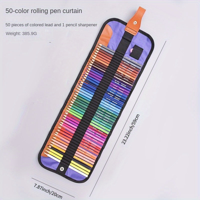 Набор из 120 цветных карандашей на масляной основе с переносным кейсом для художественных принадлежностей