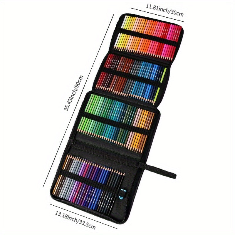 Набор из 120 цветных карандашей на масляной основе с переносным кейсом для художественных принадлежностей