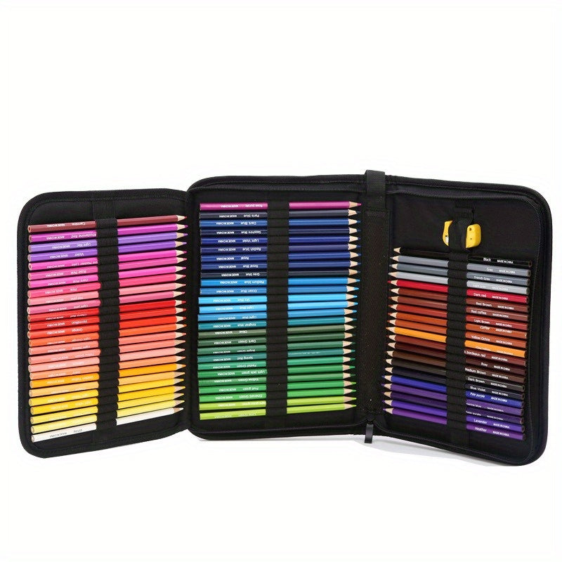 Набор из 120 цветных карандашей на масляной основе с переносным кейсом для художественных принадлежностей