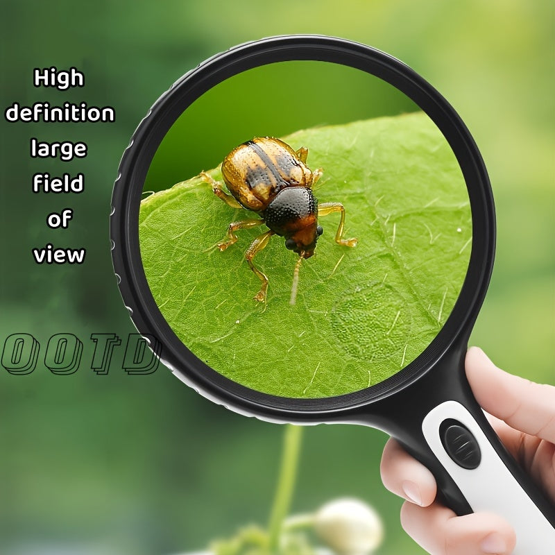 Handheld LED Magnifying Glass 30X/60X for Seniors Low Vision Reading