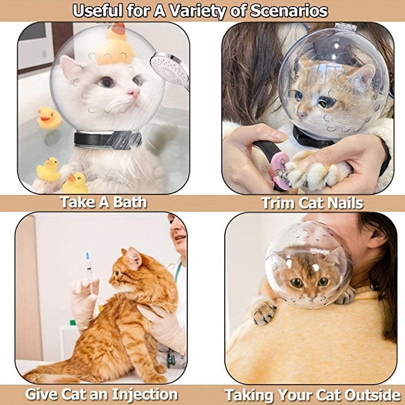 Transparent Cat Mouth Cover for Biting and Licking Prevention during Veterinary and Grooming Visits