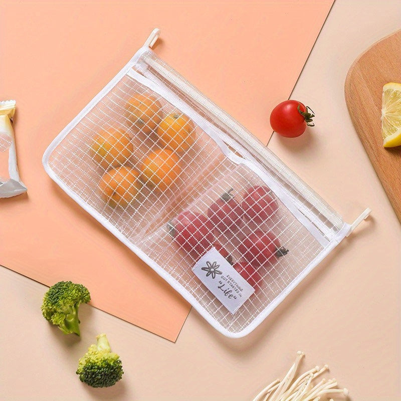 Oq/Ko'k Joyni Tejovchi Muzlatgich Tashqi Sumkasi - Oziq-ovqat, Ziravorlar va Boshqalar uchun Ko'p Qopqoqli Tarmoq Saqlash - Oddiy O'rnatish, Havo O'tkazuvchi Dizayn