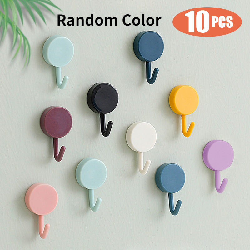 Self-Adhesive Wall Hooks for Coats Bags Towels Strong Durable 10 Pack