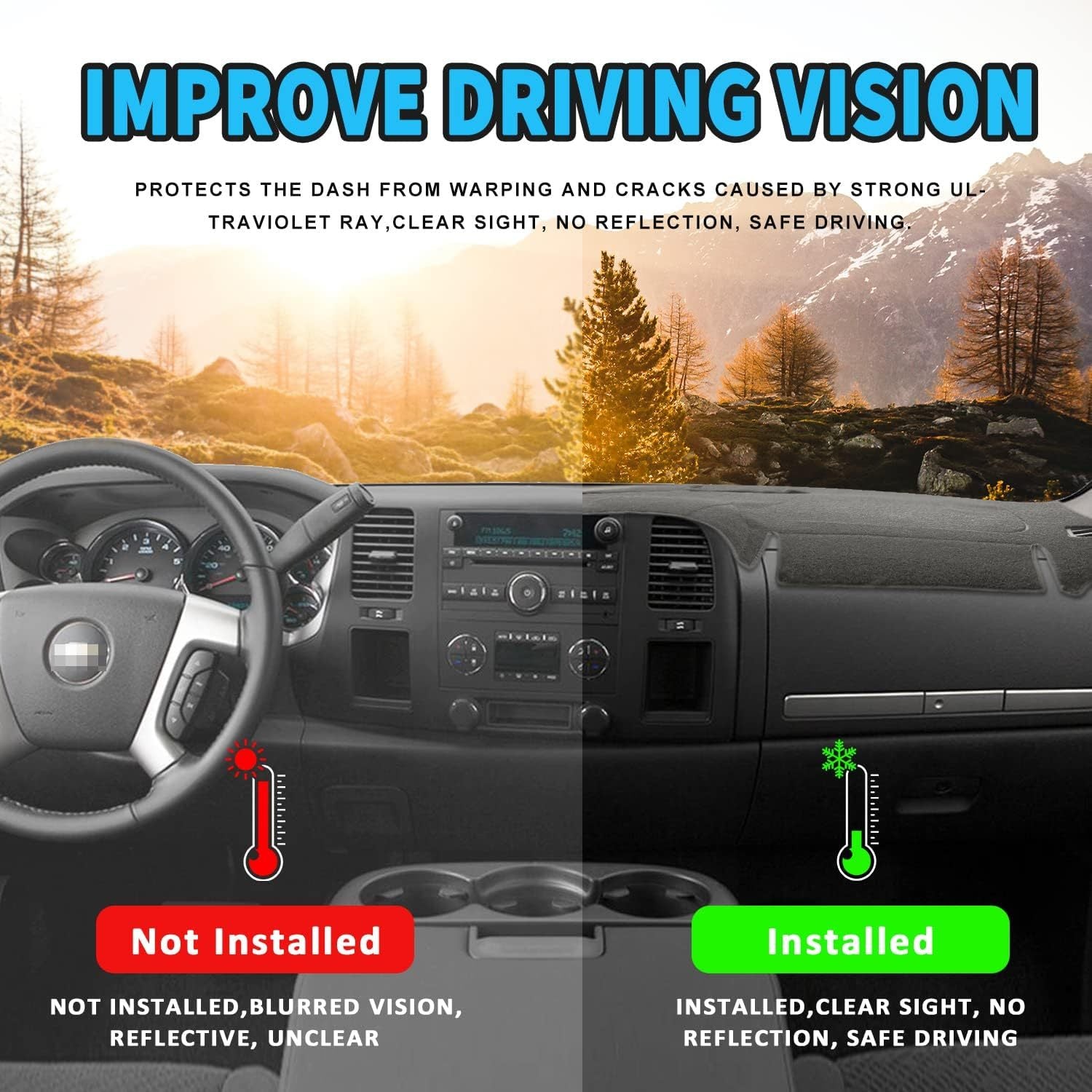 Dashboard Carpet Mat Cover for Pickup Truck Interior Floor Guardian