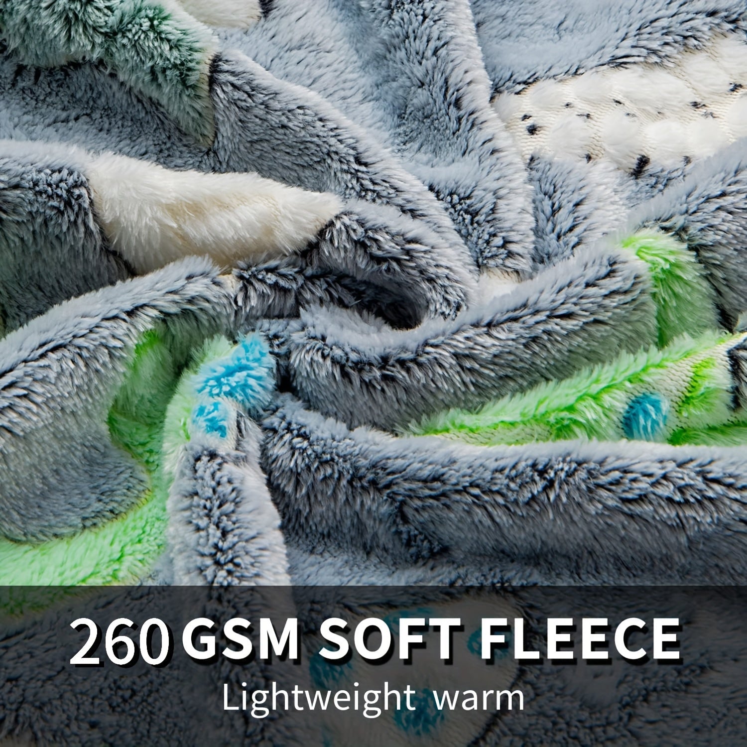 Glow-in-the-Dark Dinosaur Blanket Luminous Plush Fleece Throw for Couch Bed