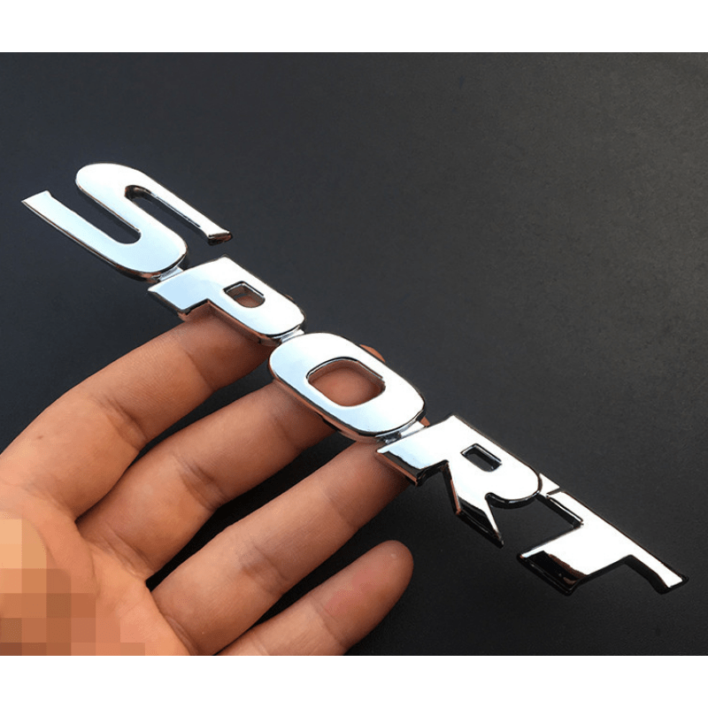Chrome Sport Emblem Badge Plastik Avtomobil eshigi Dekor Dekal Aksesuarlar