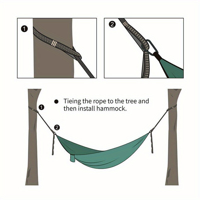 Heavy-Duty Water-Resistant Nylon Hammock Straps for Outdoor Camping Tree Protection