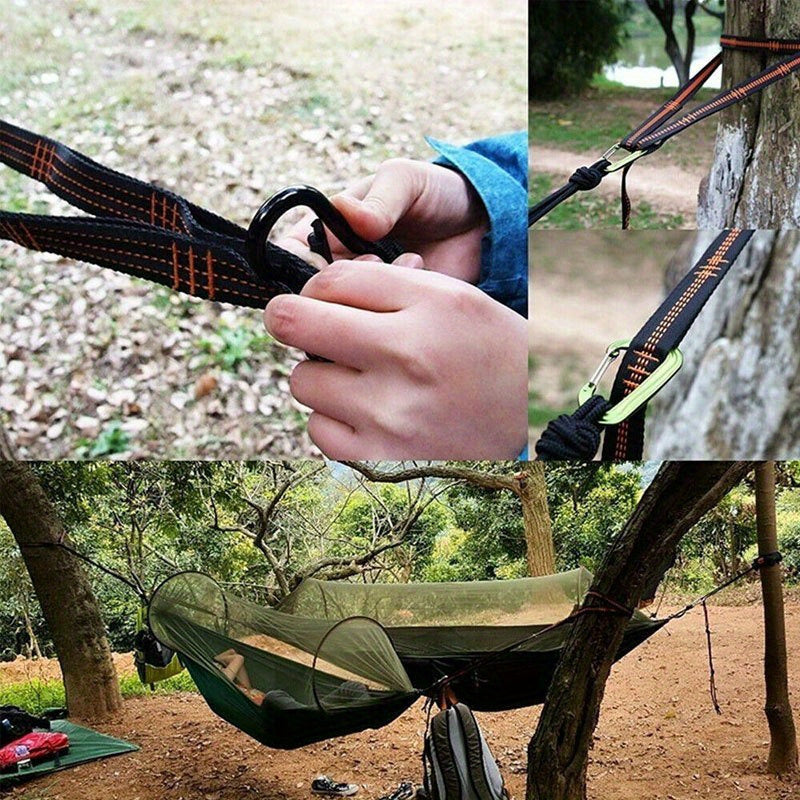 Heavy-Duty Water-Resistant Nylon Hammock Straps for Outdoor Camping Tree Protection