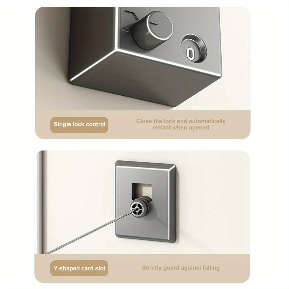 Нержавеющая сталь выдвижная веревка для одежды: выдвижная сушилка для экономии пространства в домашнем использовании.