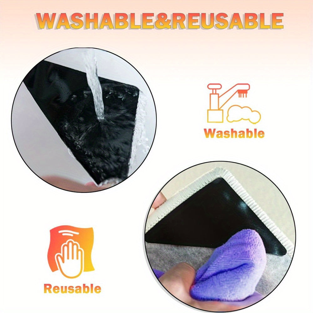 Anti-Curling Rug Grippers 4/8/16/28 Pieces Non-Slip Reusable Carpet Stickers