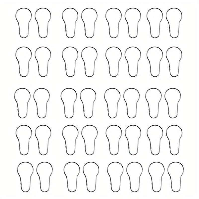 10/20pcs Stainless Steel Shower Curtain Hooks Bathroom Kitchen Dorm Curtain Rings