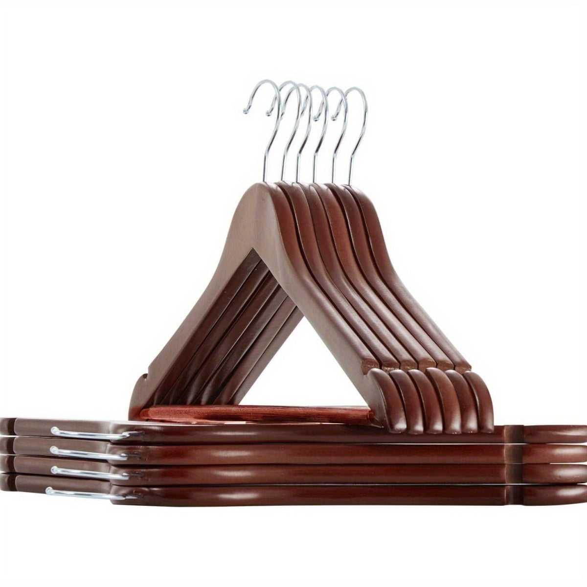 Juego de 20 perchas de madera con muescas para trajes, abrigos, camisas, vestidos y organización del armario
