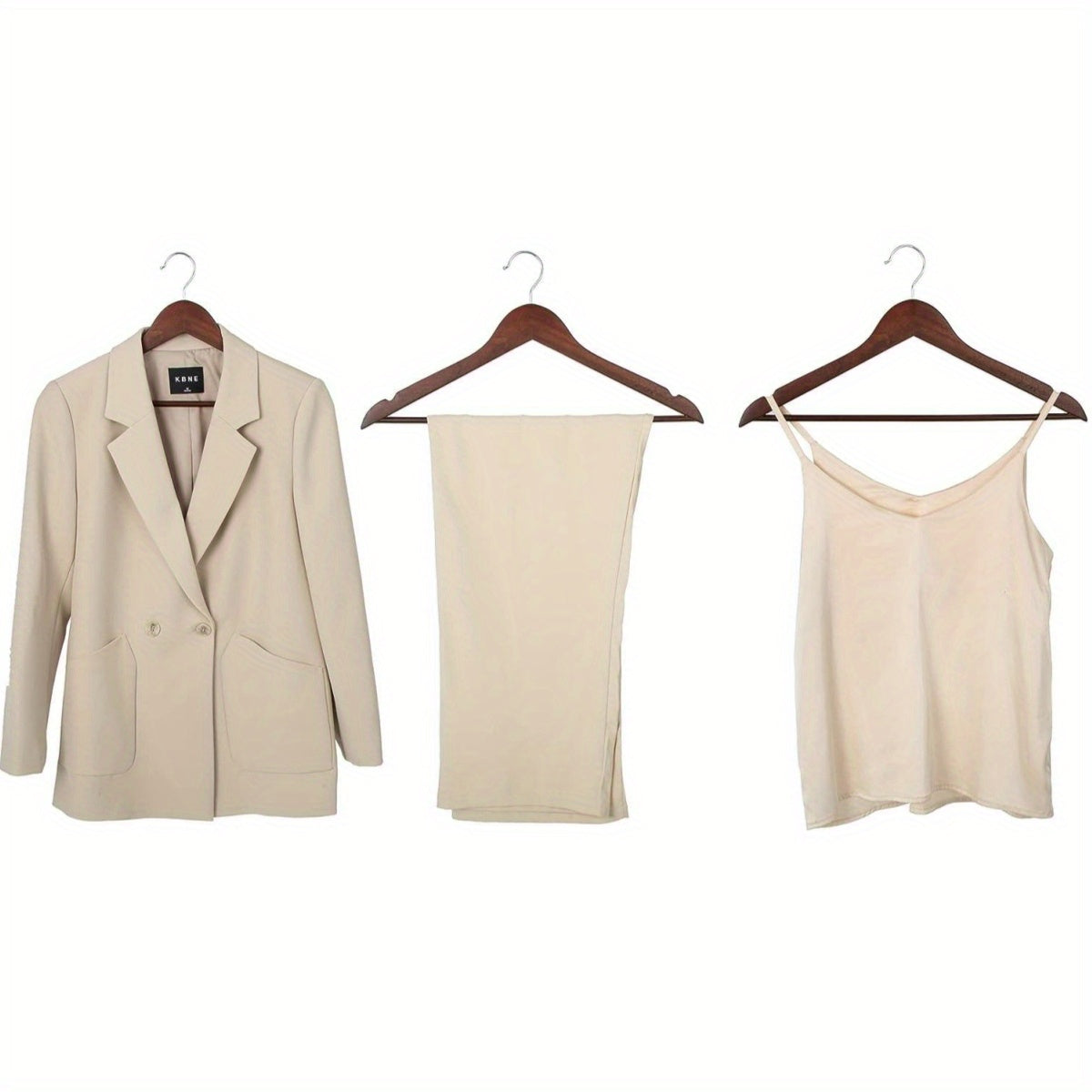 Juego de 20 perchas de madera con muescas para trajes, abrigos, camisas, vestidos y organización del armario