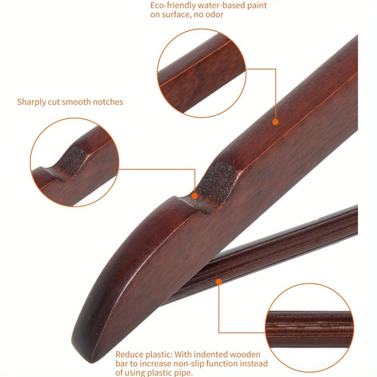 Juego de 20 perchas de madera con muescas para trajes, abrigos, camisas, vestidos y organización del armario