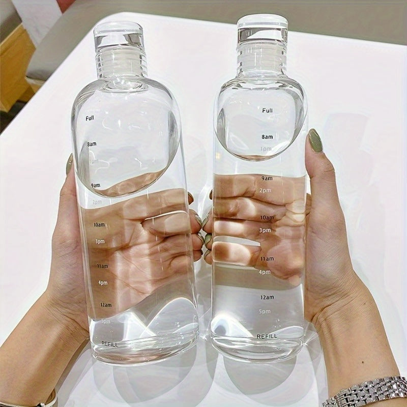 500ml Transparent Leakproof Sports Water Bottle with Time Scale