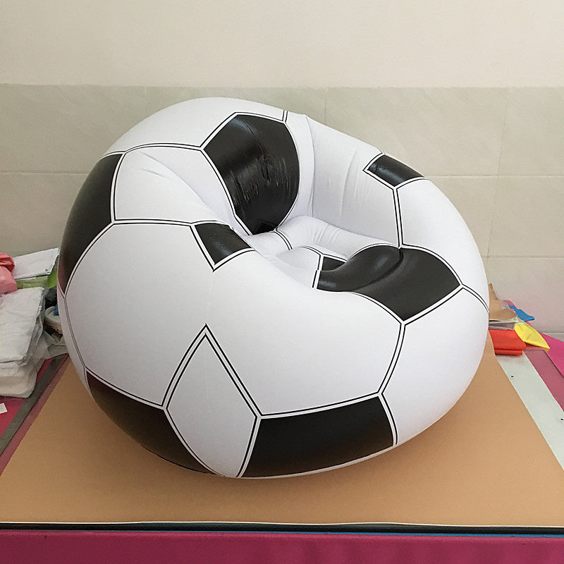 Sofá de balón de fútbol inflable para una persona, duradero, de PVC portátil para uso en casa y al aire libre