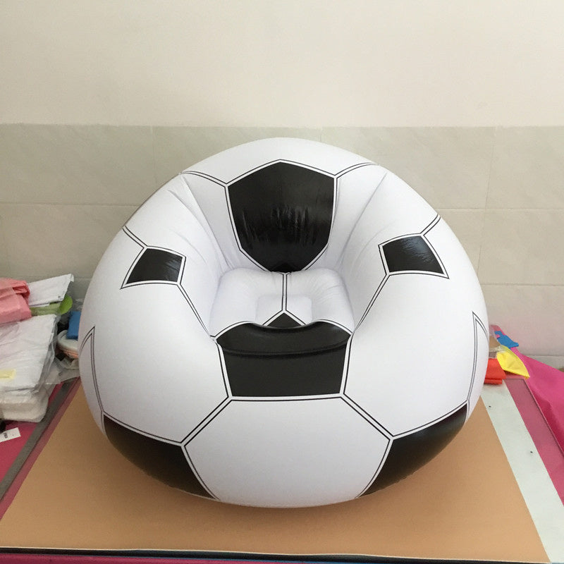 Sofá de balón de fútbol inflable para una persona, duradero, de PVC portátil para uso en casa y al aire libre
